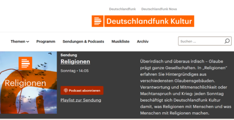 Zum Artikel "Interview mit Deutschlandfunk Kultur in der Reihe „Religionen“"